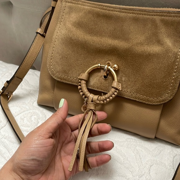 See by Chloe Joan Shoulder/Crossbody Bag Suede/Leather Tan - Picture 2 of 16